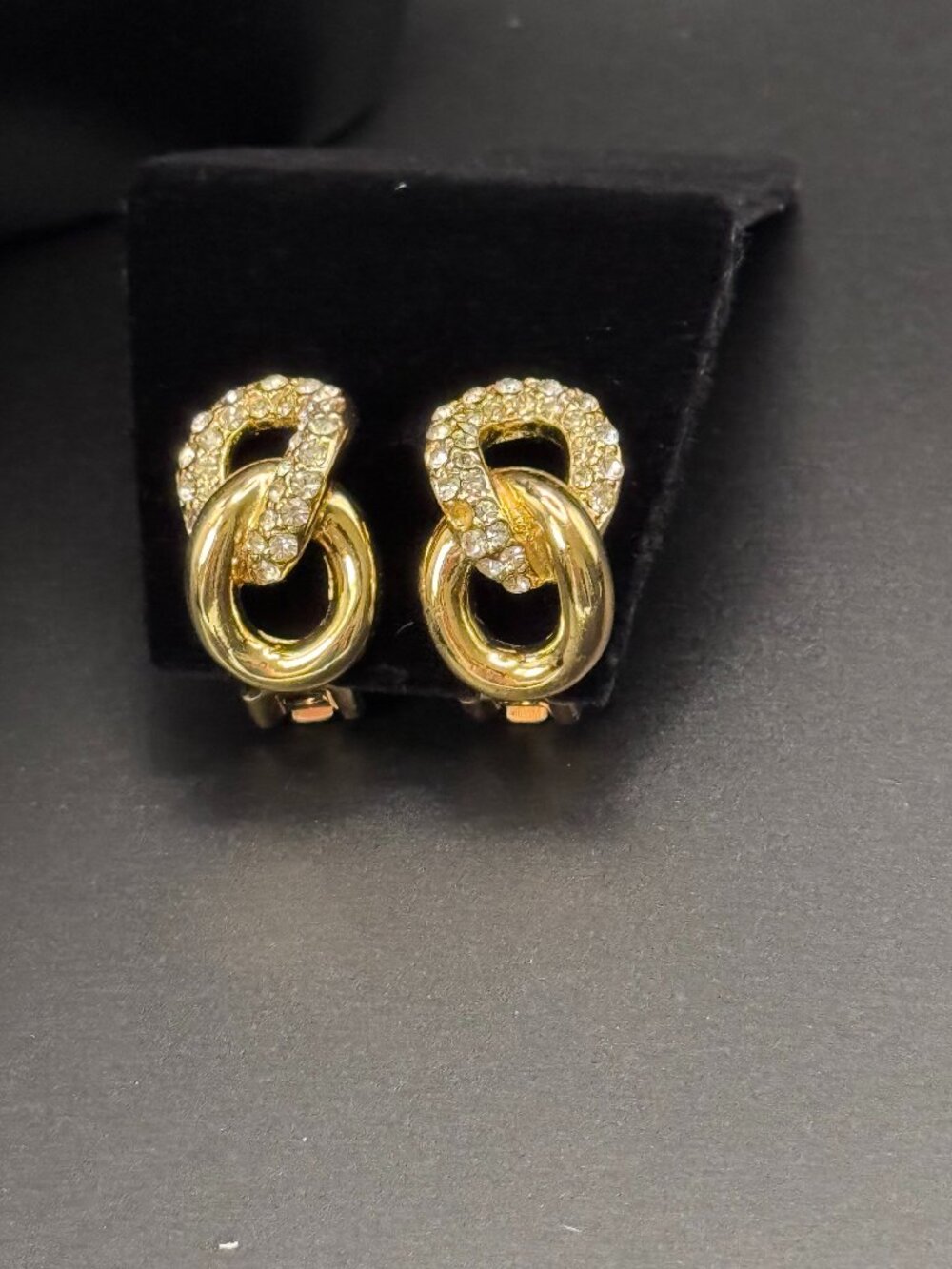Christian Dior Vintage Crystal Chainlink clip-on earrings